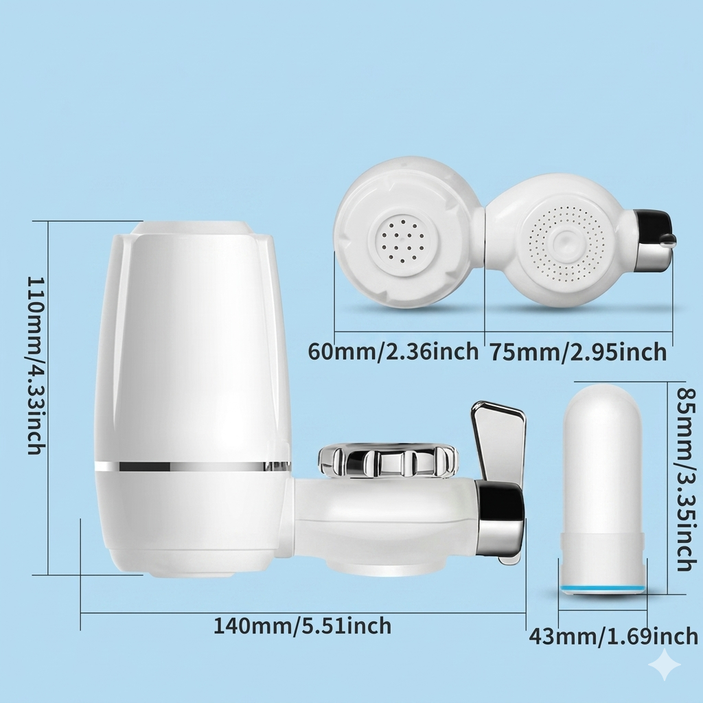 FILTRO DE AGUA PARA GRIFO CON CARTUCHO CERAMICO PURIFICADOR