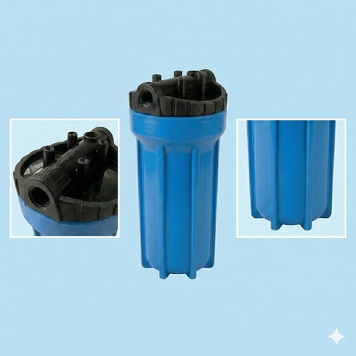 CARCASA PORTAFILTRO DE AGUA 7" REFORZADA CON CABEZAL NEGRO (Entrada/Salida 3/8")