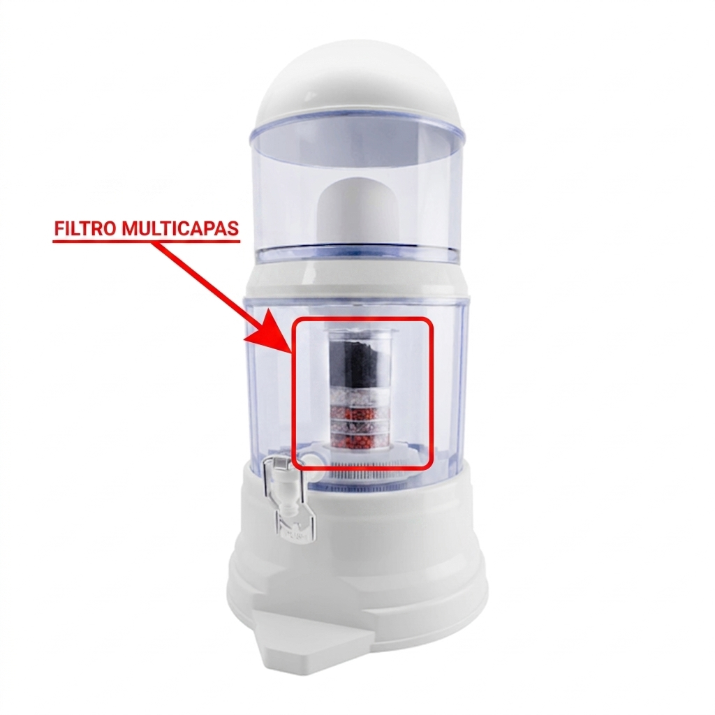 FILTRO MULTICAPAS ROSCADO PARA DISPENSADOR DE AGUA 12 LTS