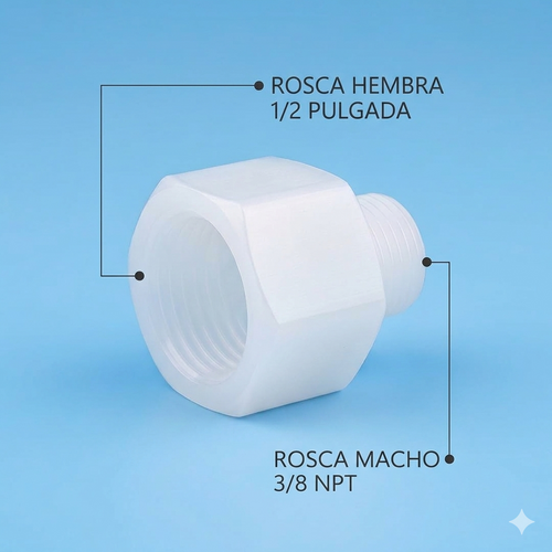 ADAPTADOR DE REDUCCION 1/2" HEMBRA A 3/8 NPT MACHO