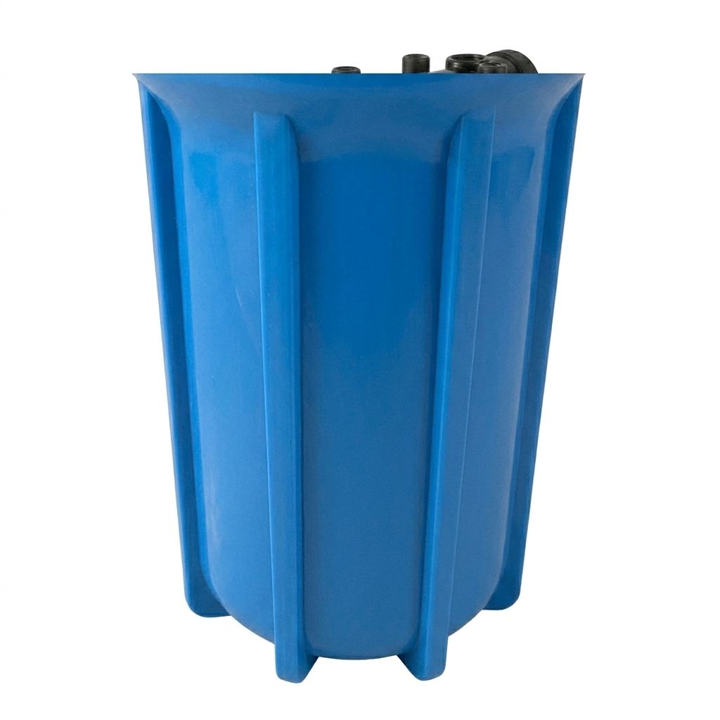 CARCASA PORTAFILTRO DE AGUA 10" REFORZADA CON CABEZAL NEGRO (Entrada/Salida 1/2")