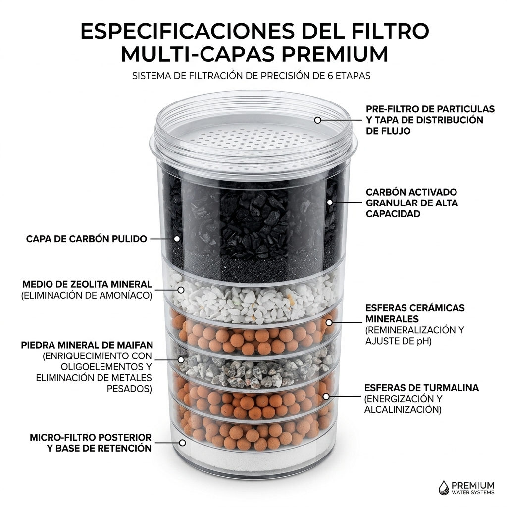 FILTRO MULTICAPAS ROSCADO PARA DISPENSADOR DE AGUA 12 LTS